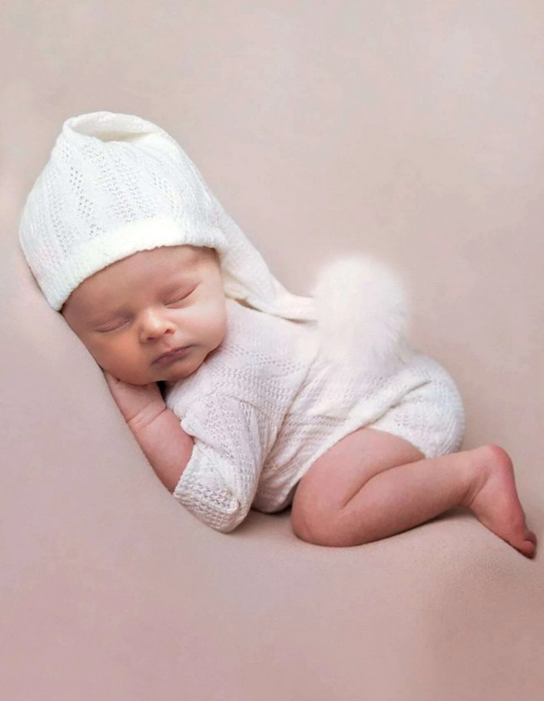 Dodatek za fotografiranje novorojenčkov - BEL KOMPLET S COFKOM