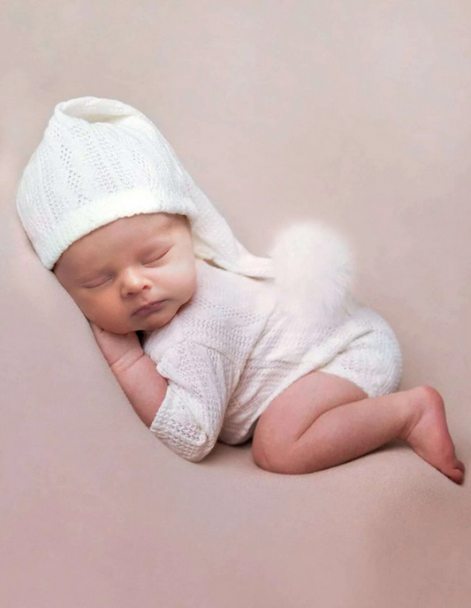 Dodatek za fotografiranje novorojenčkov - BEL KOMPLET S COFKOM